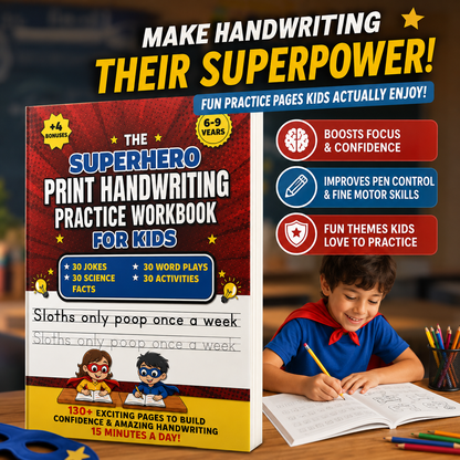 Superhero Handwriting Book